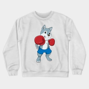 Dog as Boxer with Boxing gloves Crewneck Sweatshirt